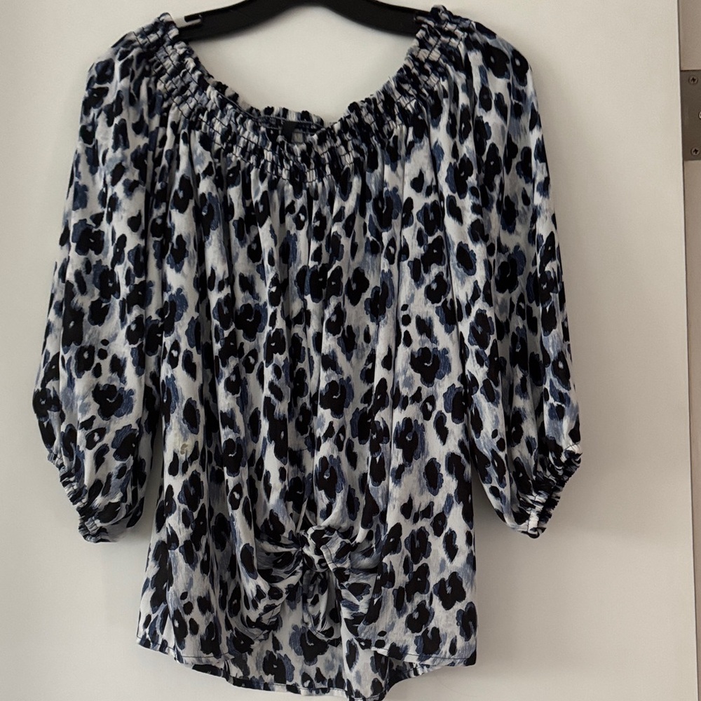 Leopard Print Off-Shoulder Top